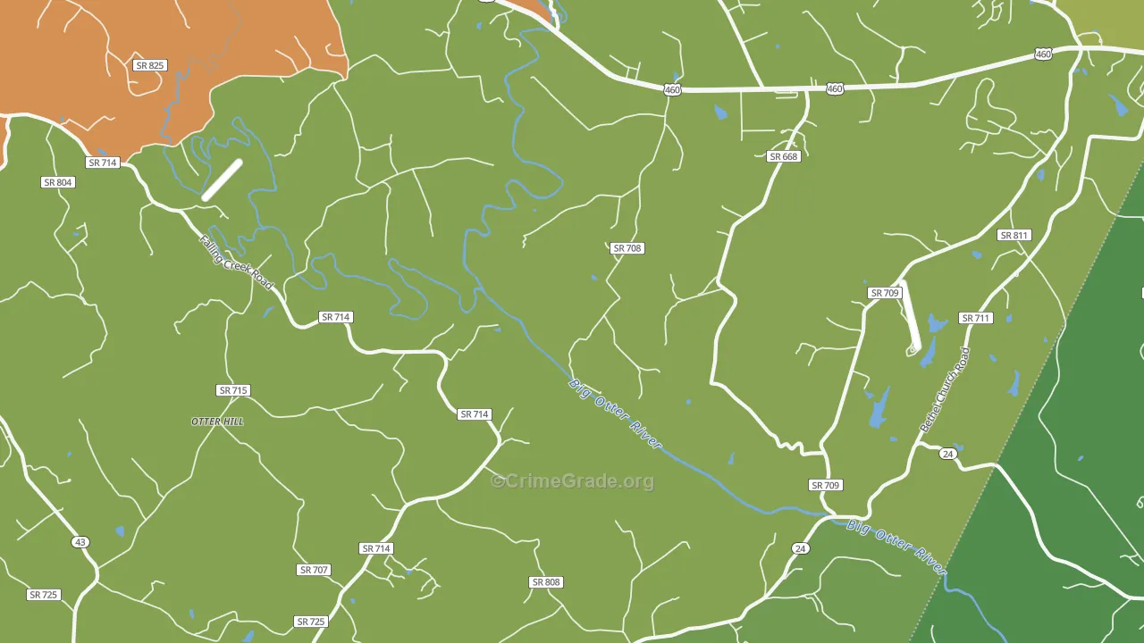 Otter Hill, VA Map of Murder Rates