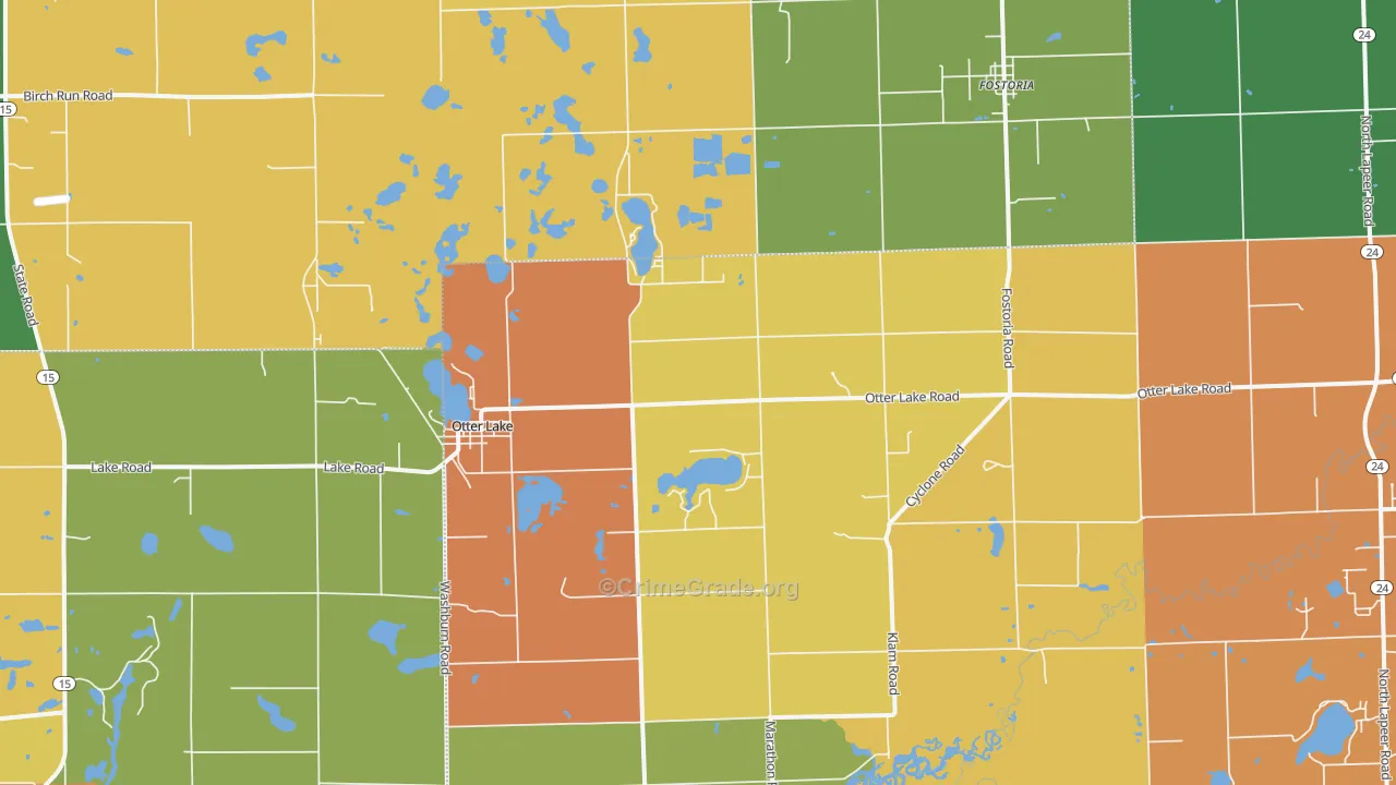 Otter Lake, MI Map of Murder Rates