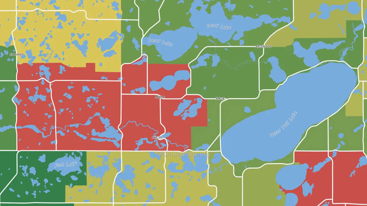 Otter Tail County, MN Map of Murder Rates
