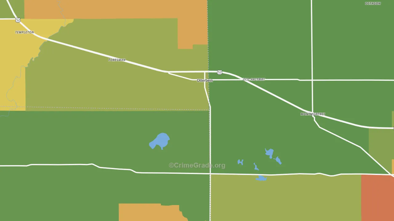Otterbein, IN Map of Murder Rates