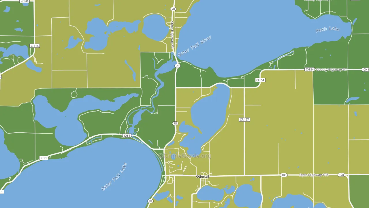 Ottertail, MN Map of Murder Rates