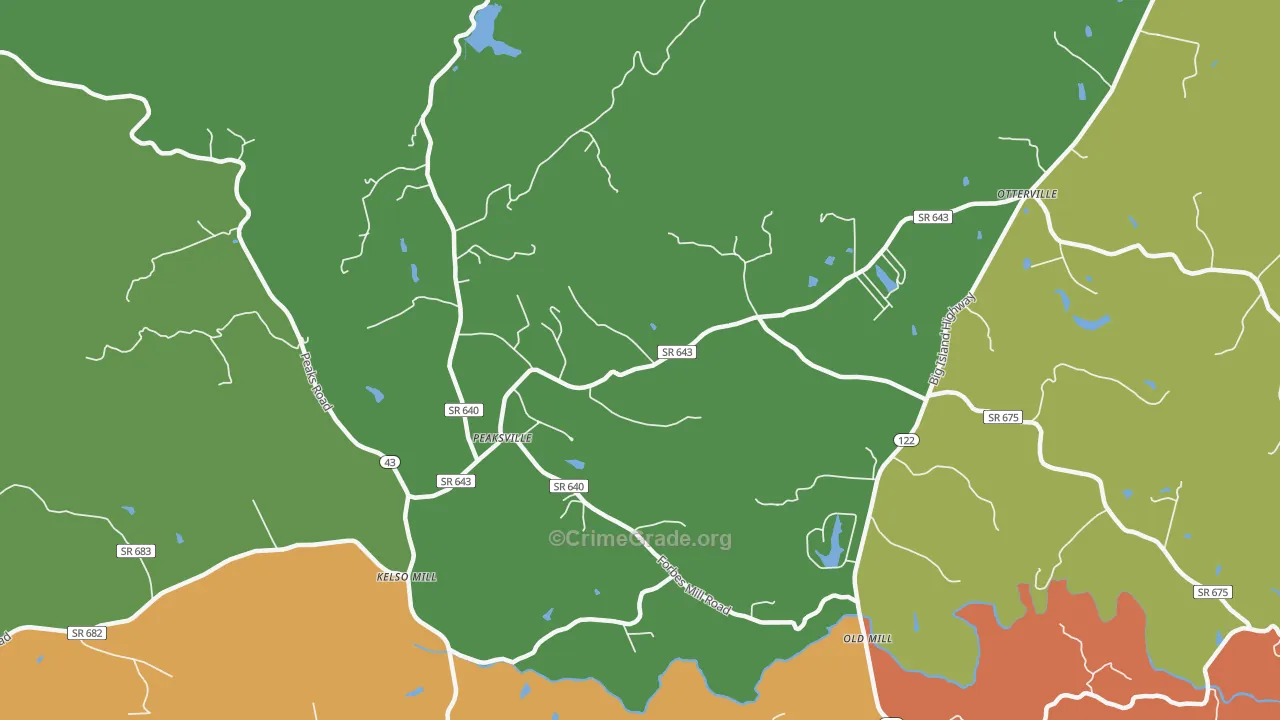 Otterville, VA Map of Murder Rates