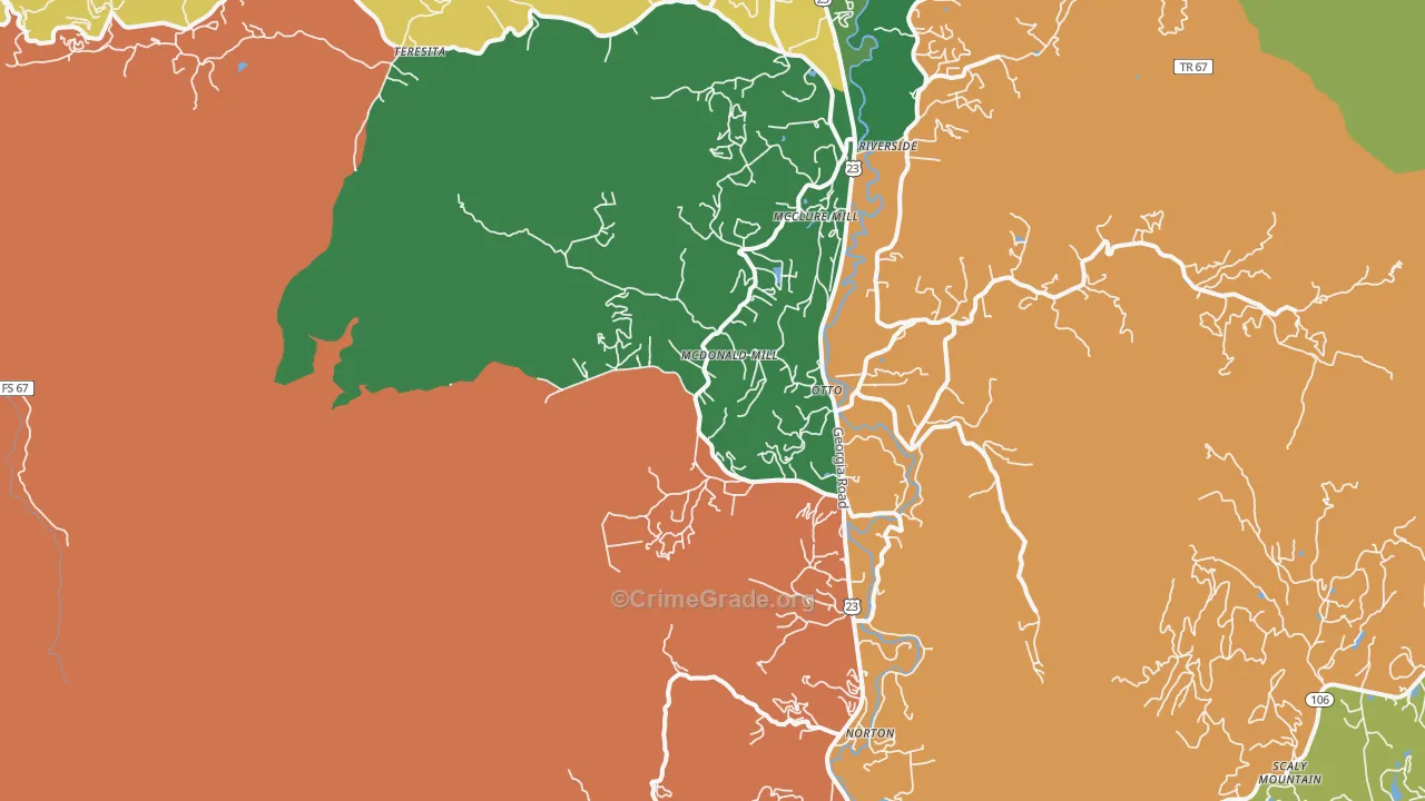 Otto, NC Map of Murder Rates