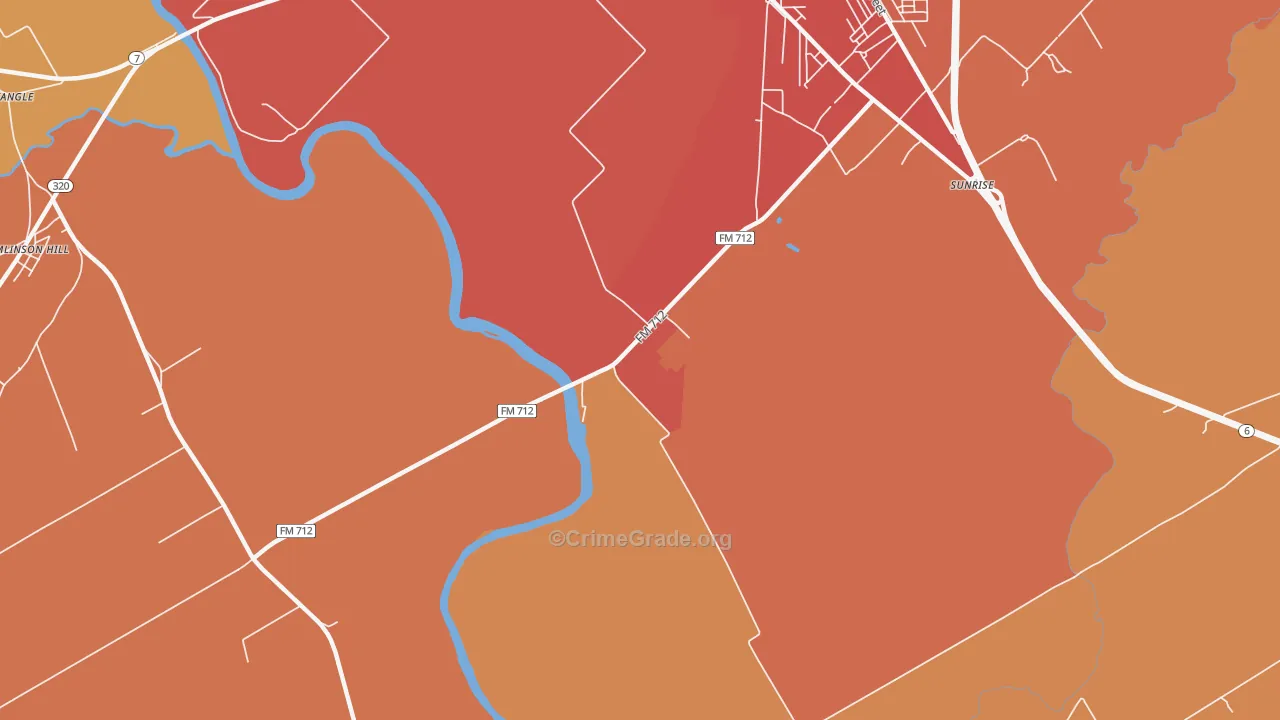 Otto, TX Map of Murder Rates