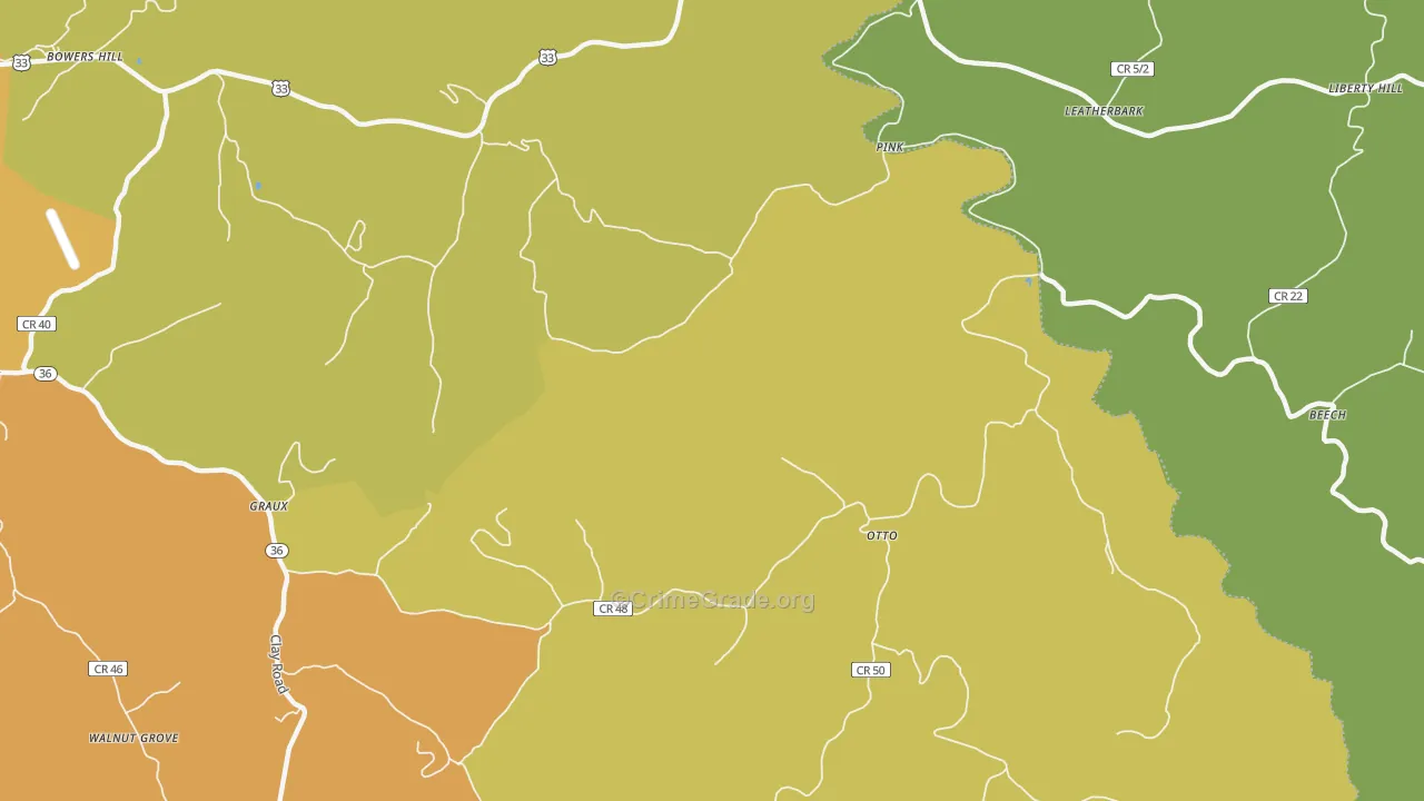 Otto, WV Map of Murder Rates