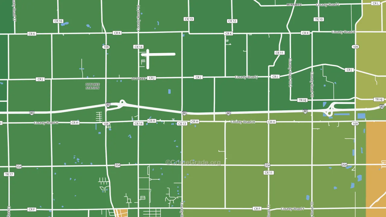 Ottokee, OH Map of Murder Rates