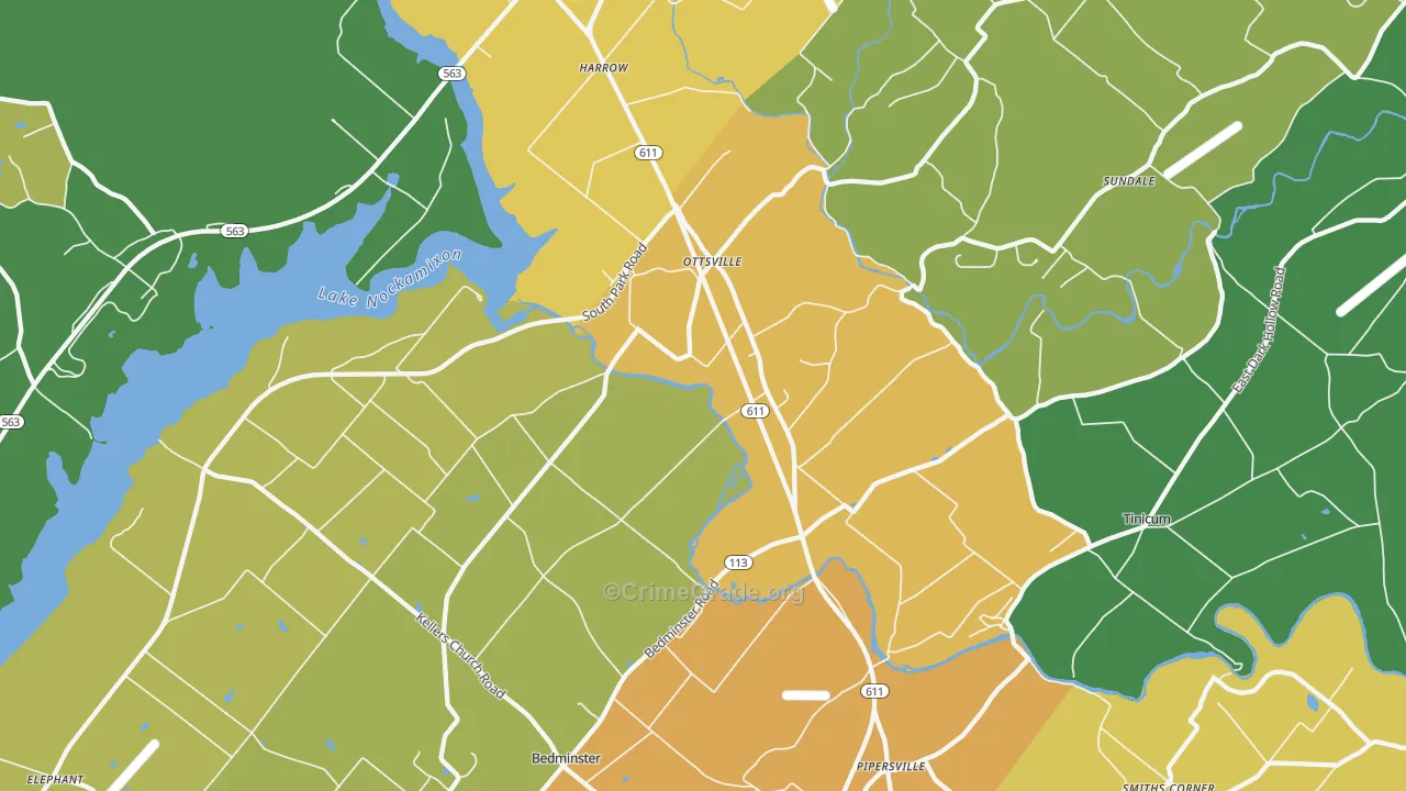 Ottsville, PA Map of Murder Rates