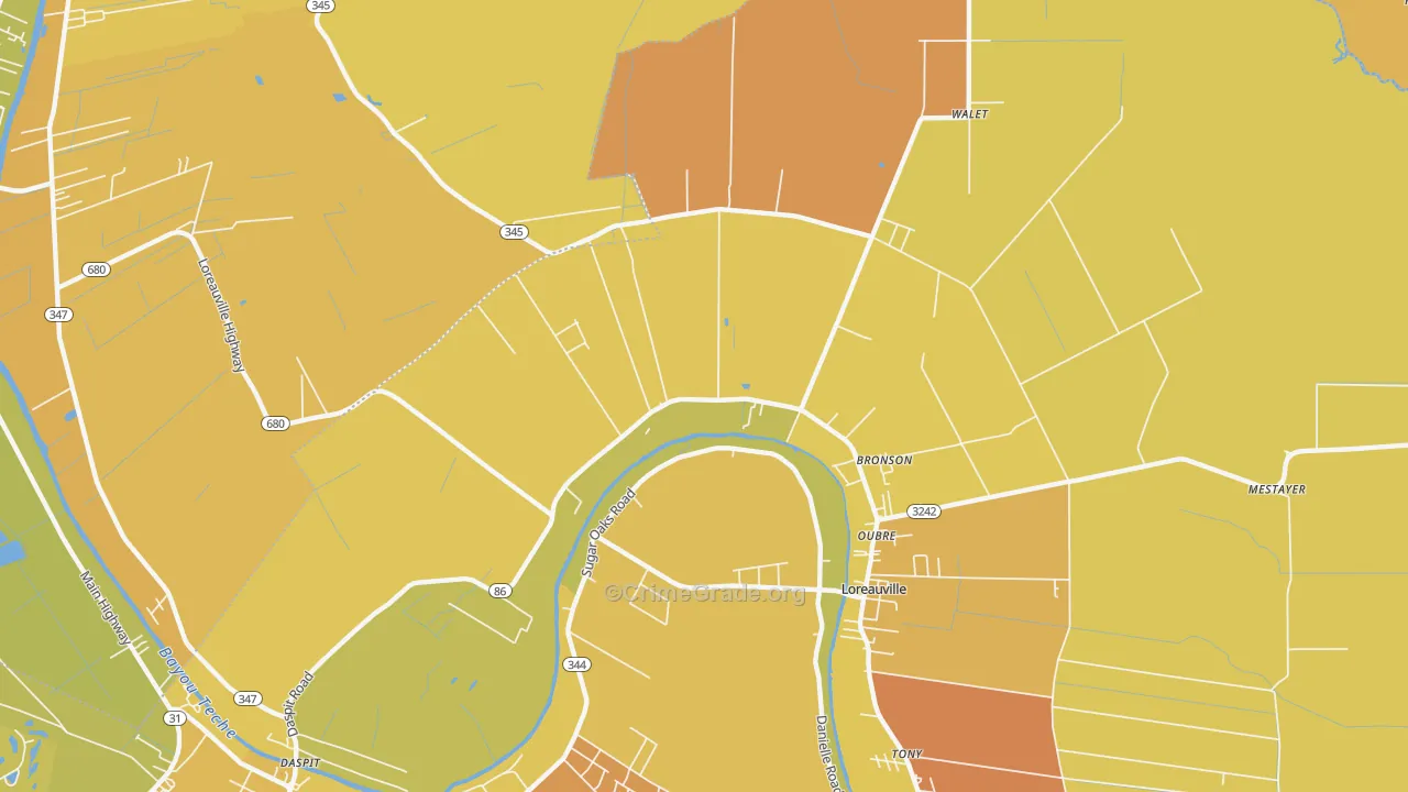 Oubre, LA Map of Murder Rates