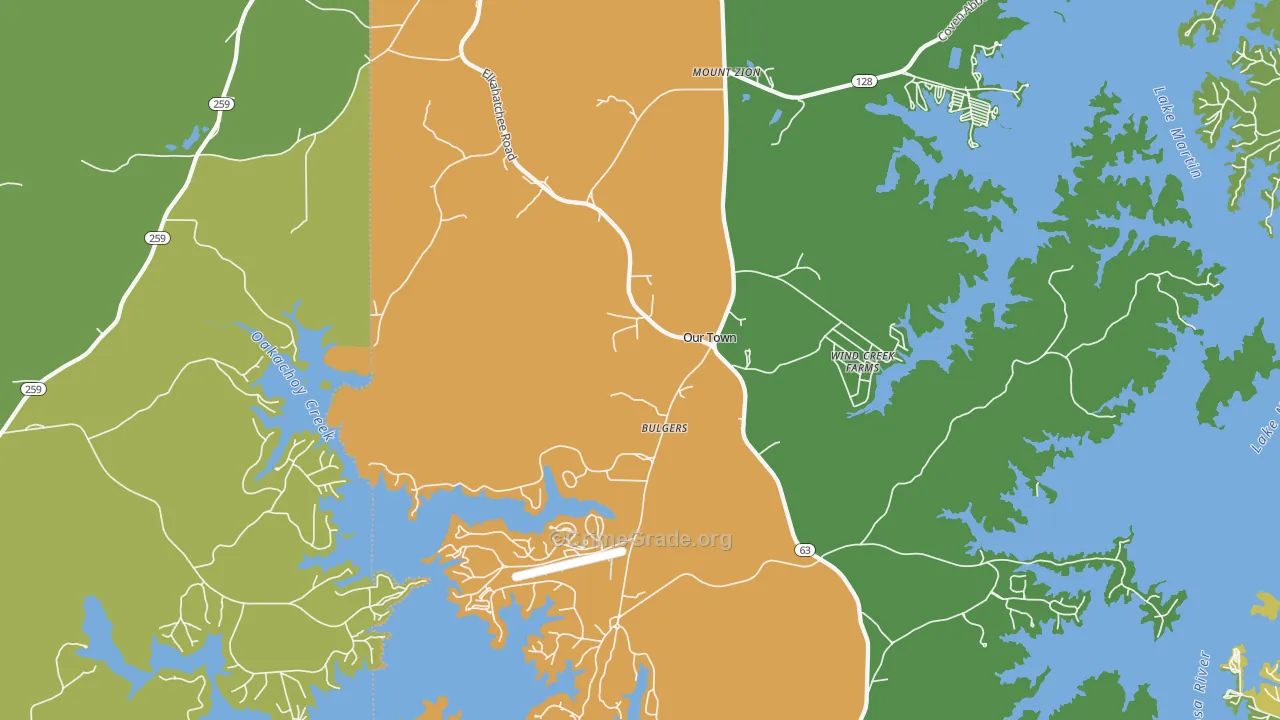 Our Town, AL Map of Murder Rates