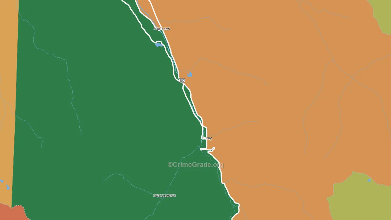 Ouray, CO Map of Murder Rates