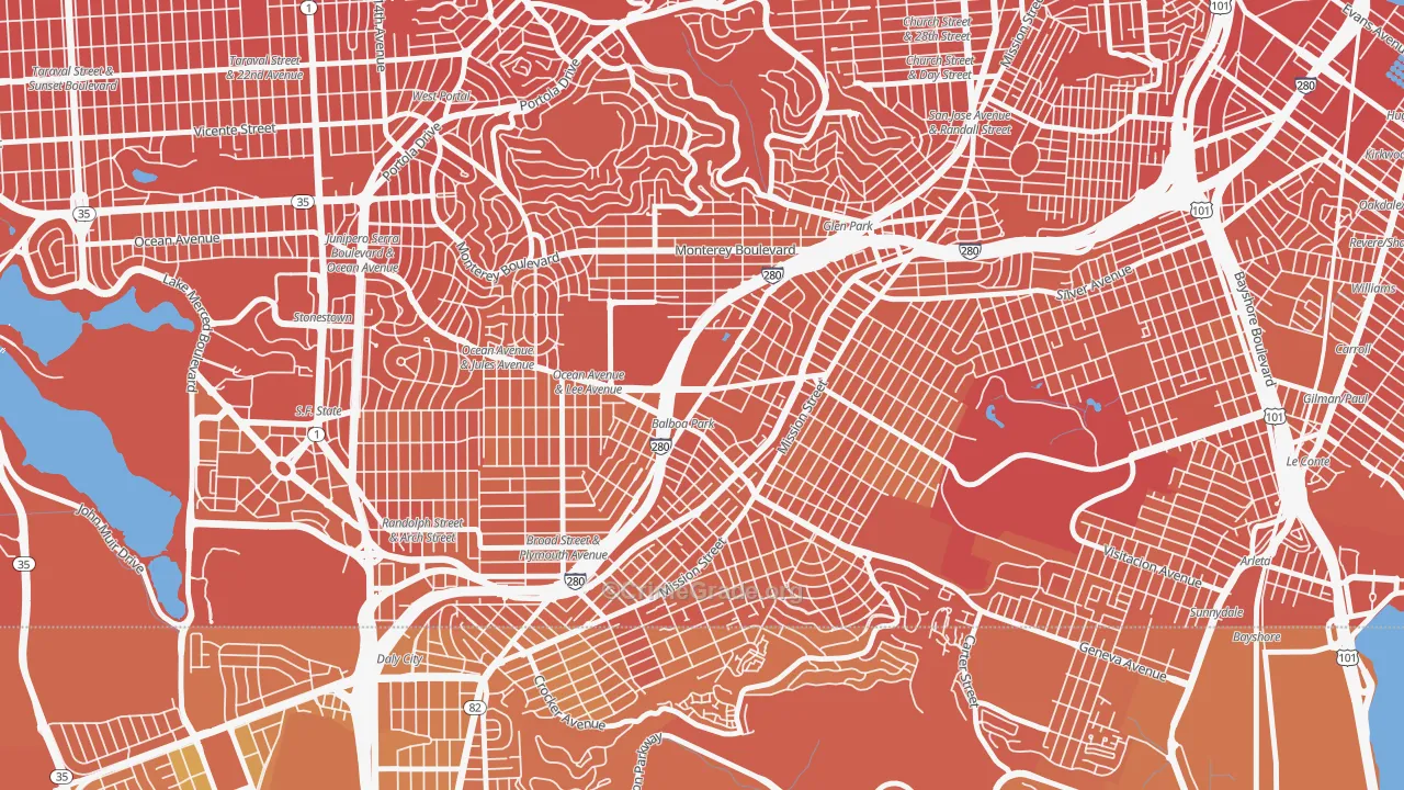 Outer Mission, San Francisco, CA Map of Murder Rates