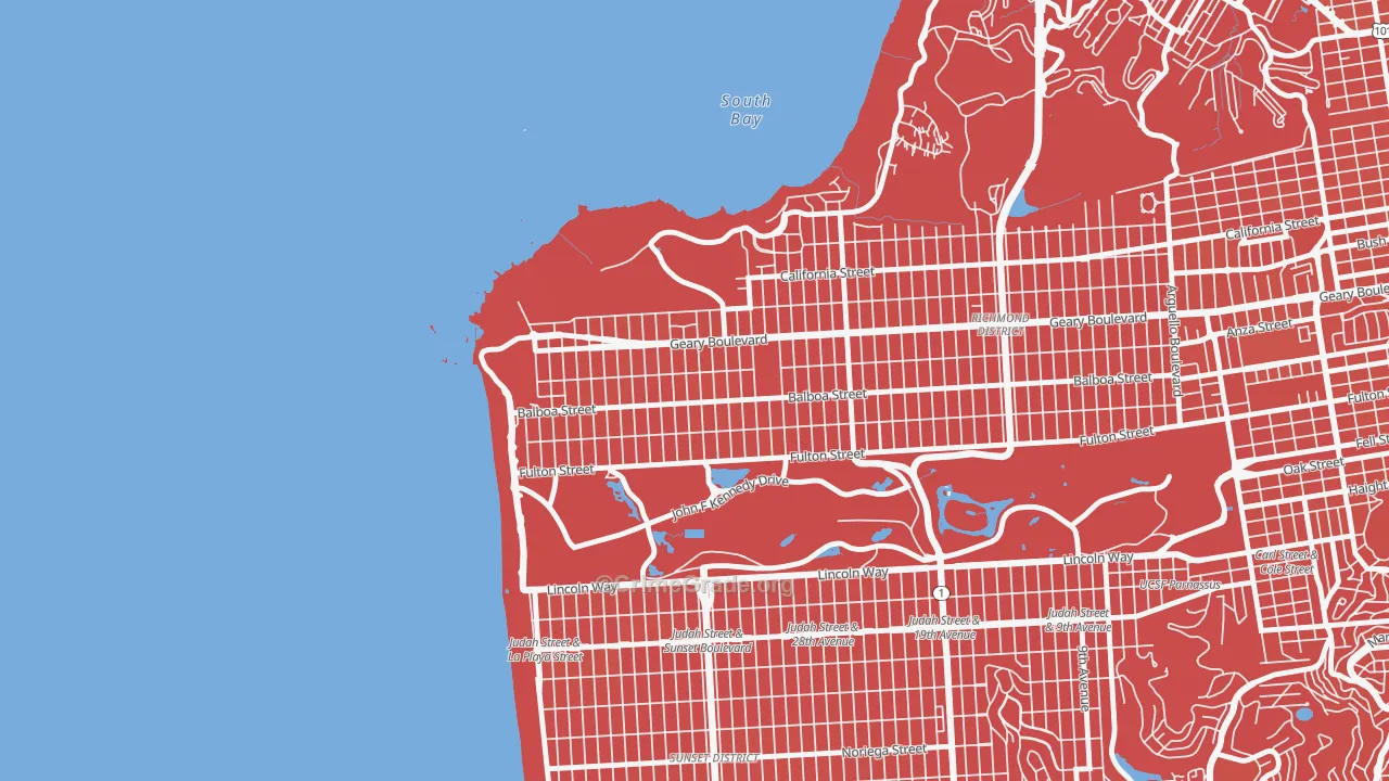 Outer Richmond, San Francisco, CA Map of Murder Rates