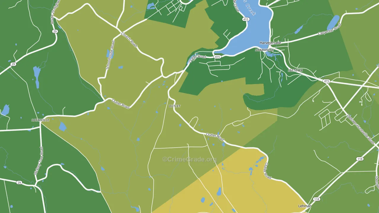 Outlet, PA Map of Murder Rates