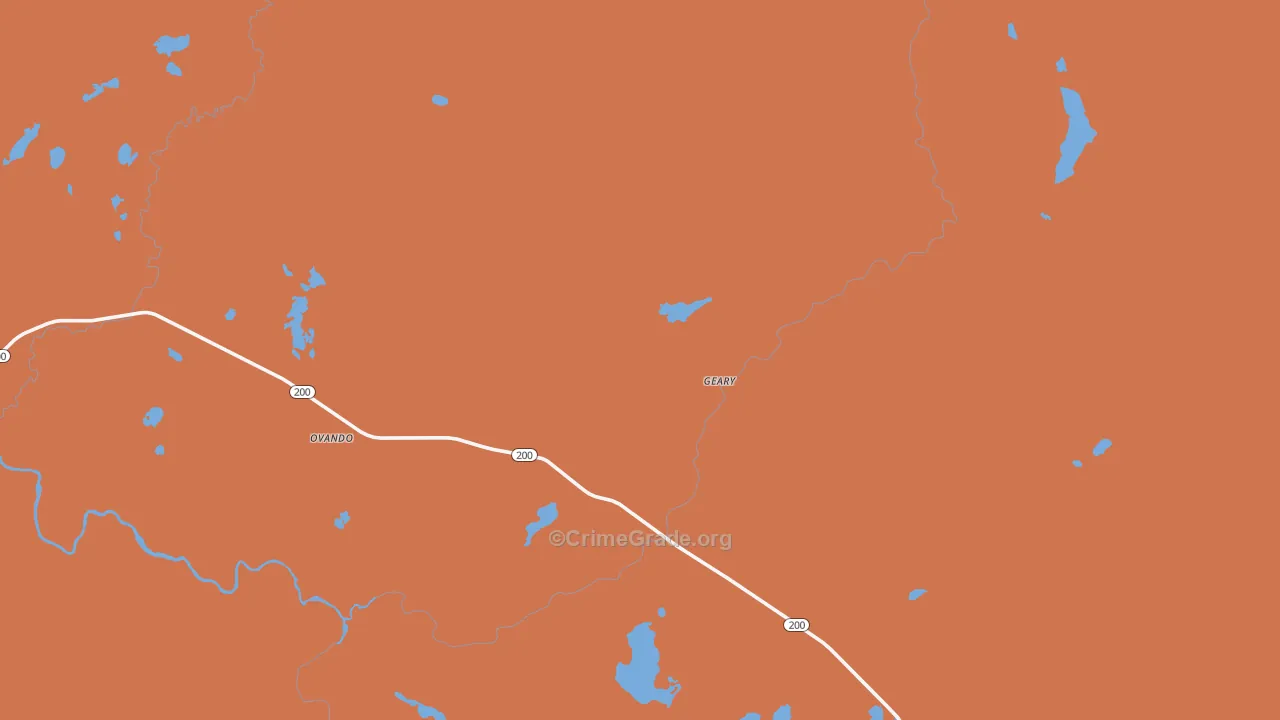 Ovando, MT Map of Murder Rates