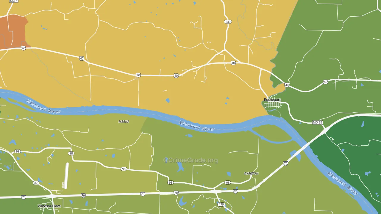 Overton, MO Map of Murder Rates
