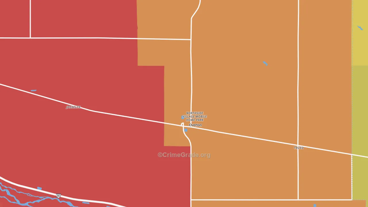 Overton, NE Map of Murder Rates
