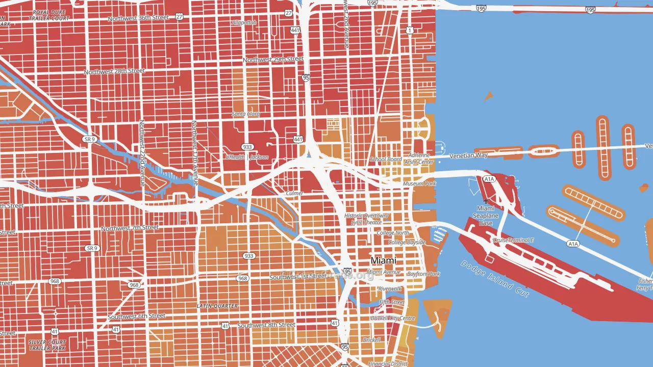 Overtown, Miami, FL Map of Murder Rates
