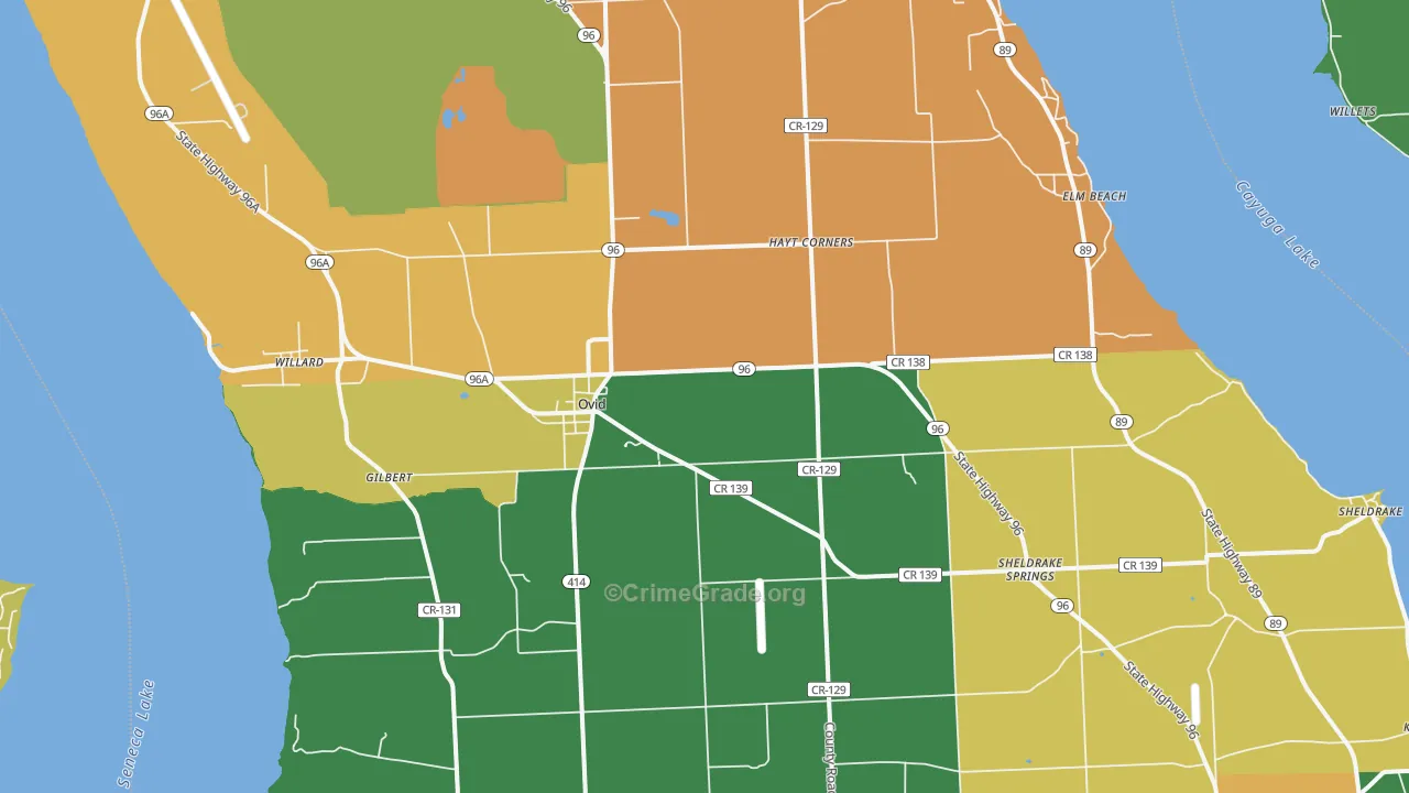 Ovid, NY Map of Murder Rates