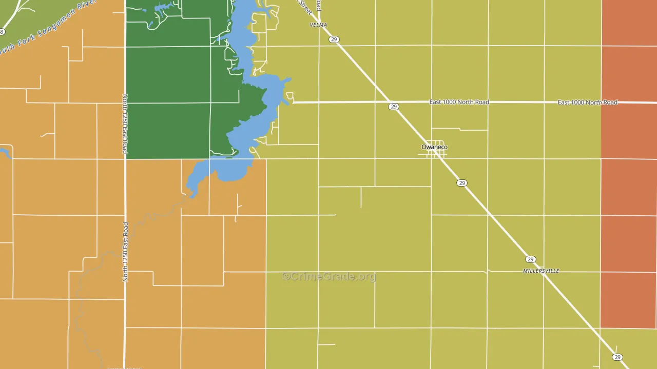 Owaneco, IL Map of Murder Rates