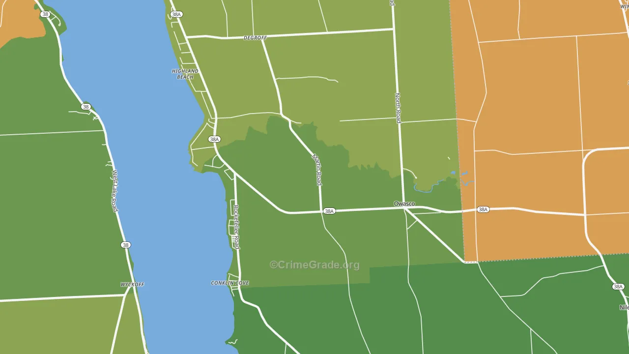 Owasco, NY Map of Murder Rates