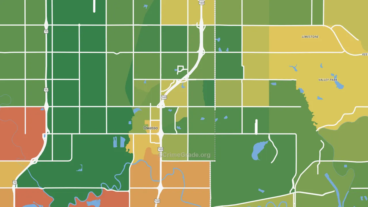 Owasso, OK Map of Murder Rates