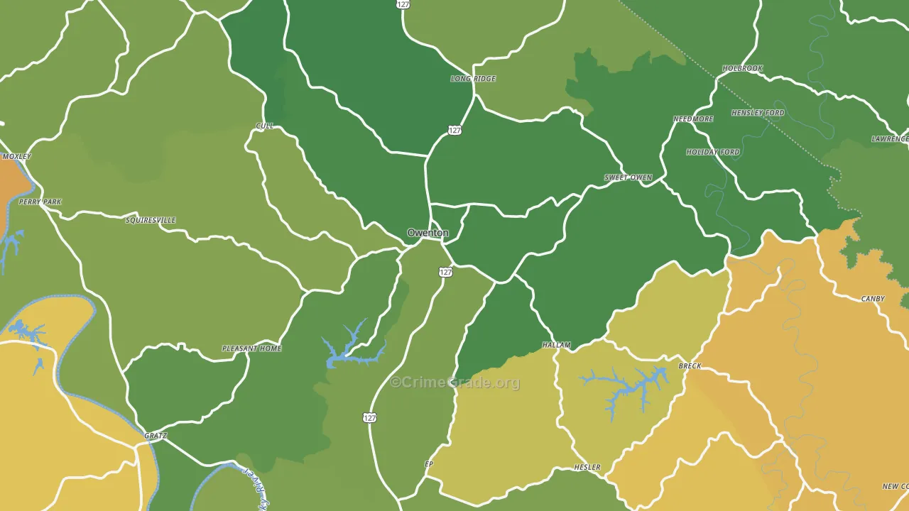 Owen County, KY Map of Murder Rates