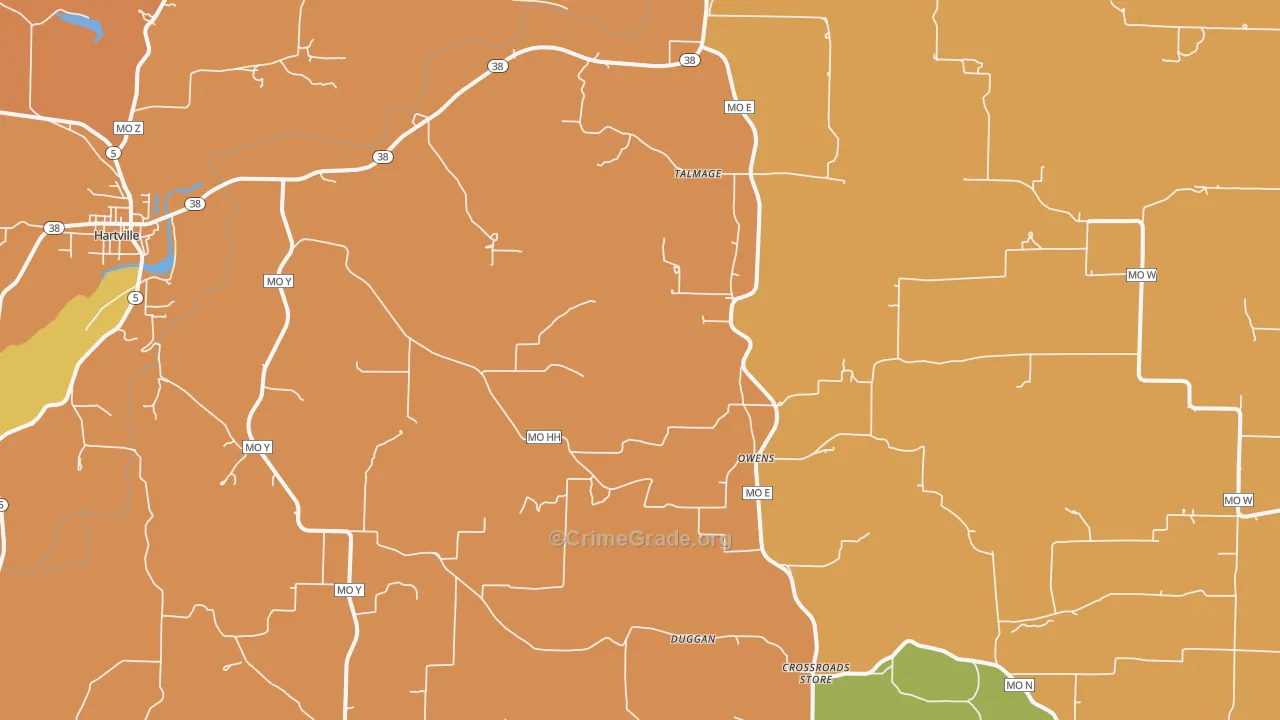 Owens, MO Map of Murder Rates