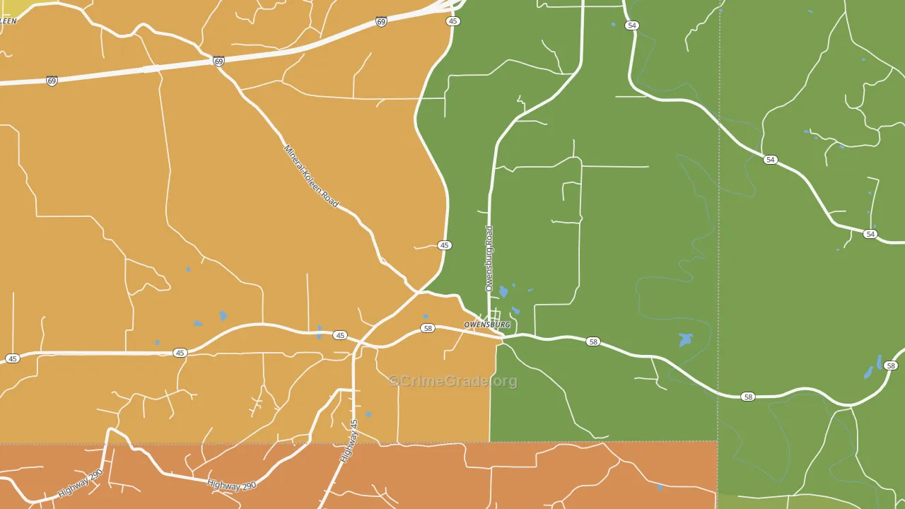 Owensburg, IN Map of Murder Rates