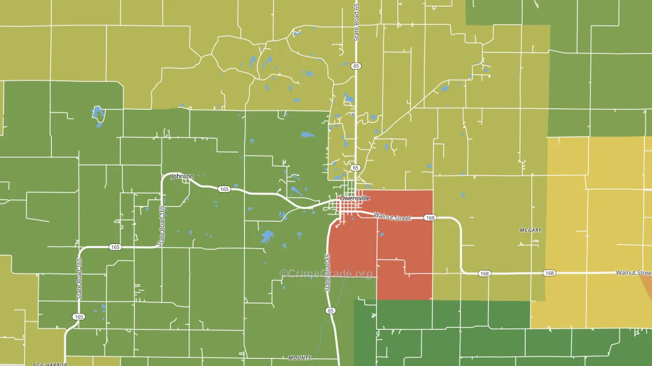 Owensville, IN Map of Murder Rates