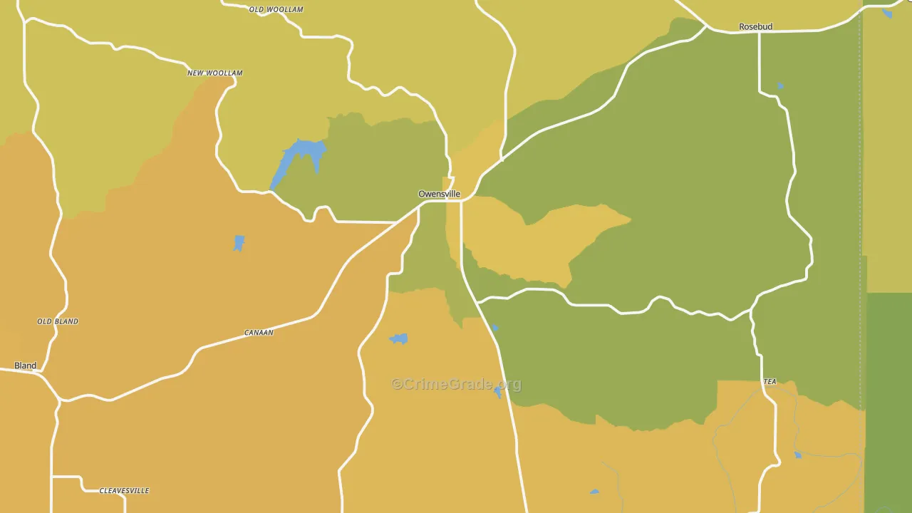 Owensville, MO Map of Murder Rates