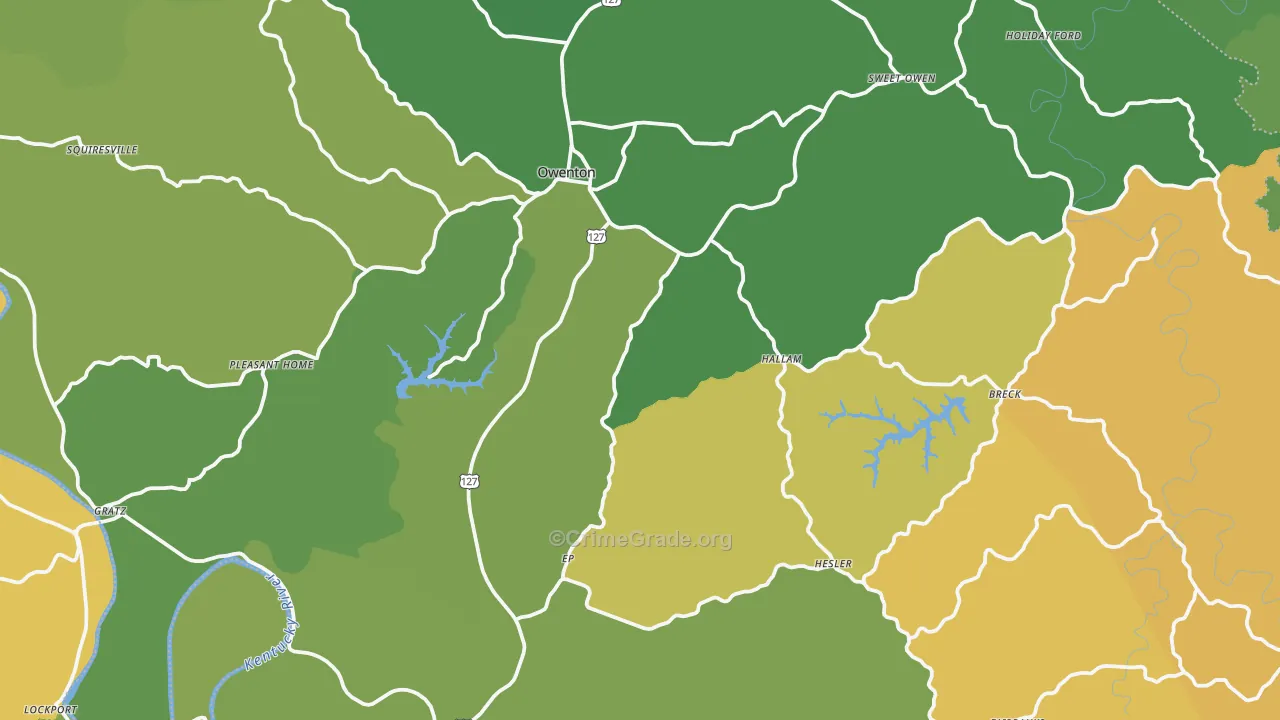 Owenton, KY Map of Murder Rates