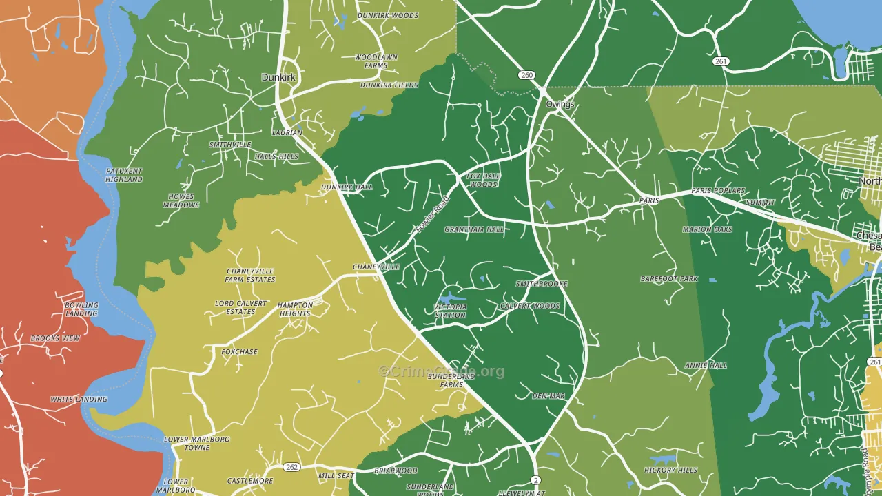 Owings, MD Map of Murder Rates
