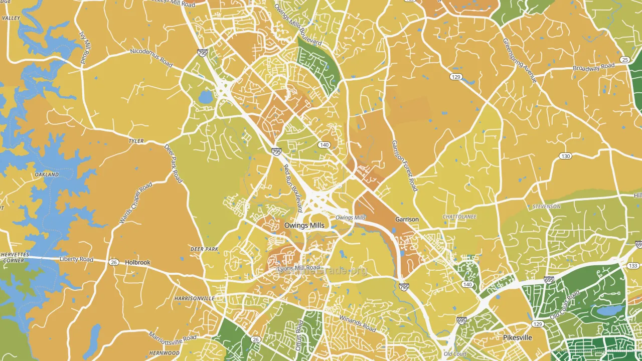Owings Mills, MD Map of Murder Rates
