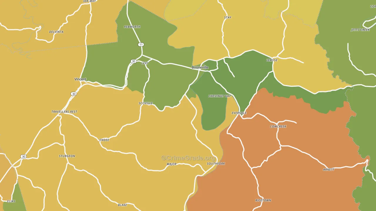 Owsley County, KY Map of Murder Rates
