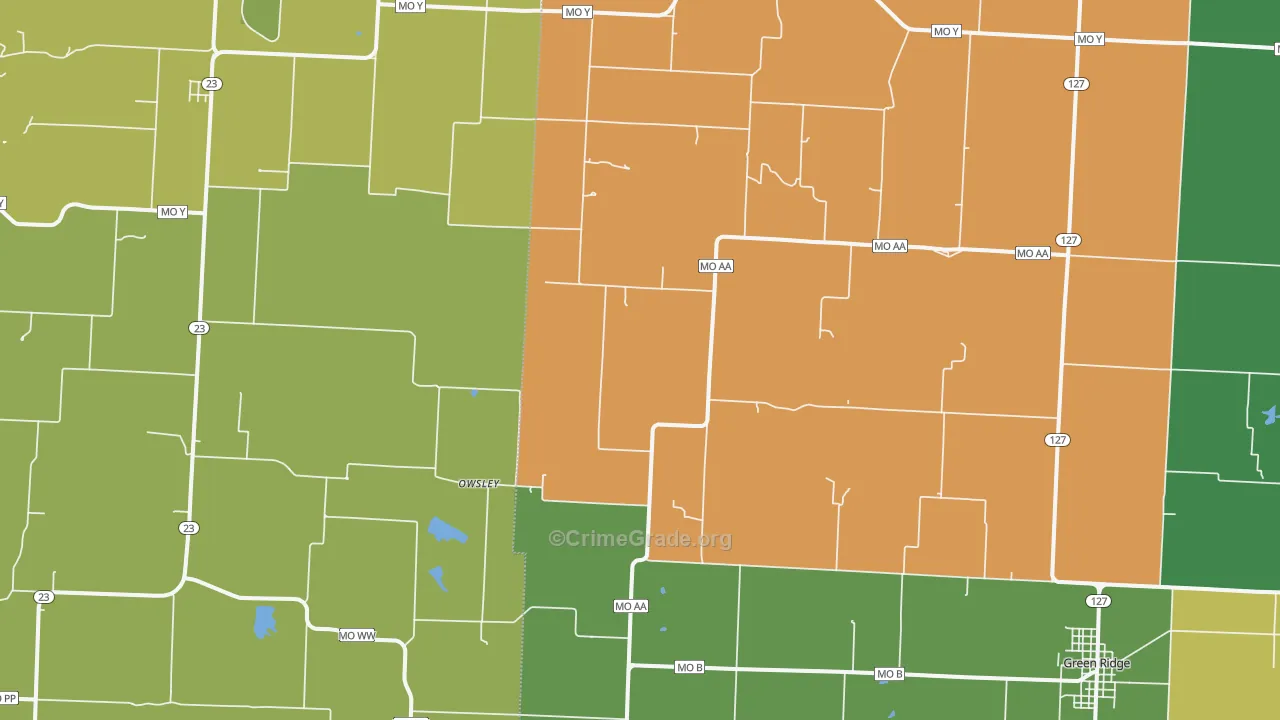 Owsley, MO Map of Murder Rates
