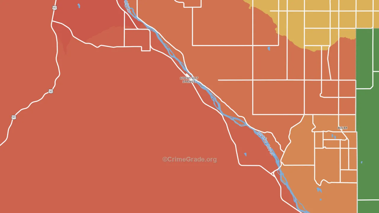 Owyhee County, ID Map of Murder Rates
