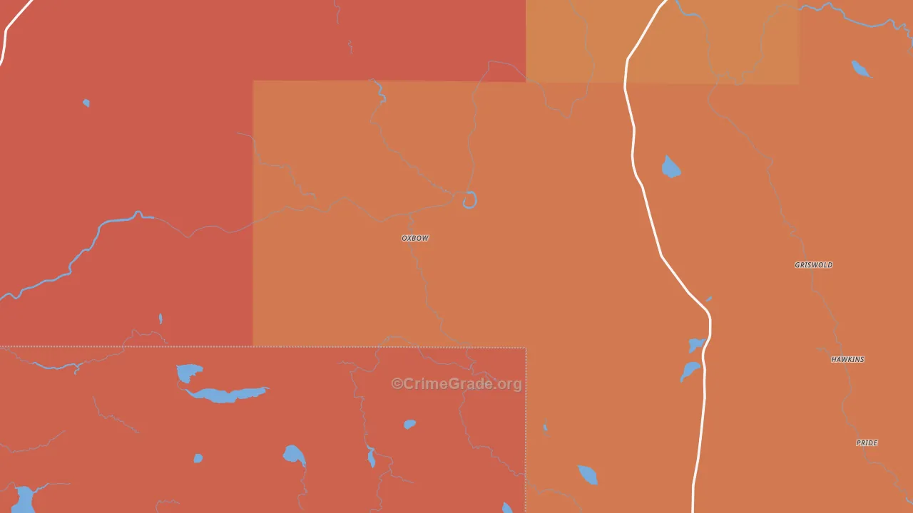 Oxbow, ME Map of Murder Rates
