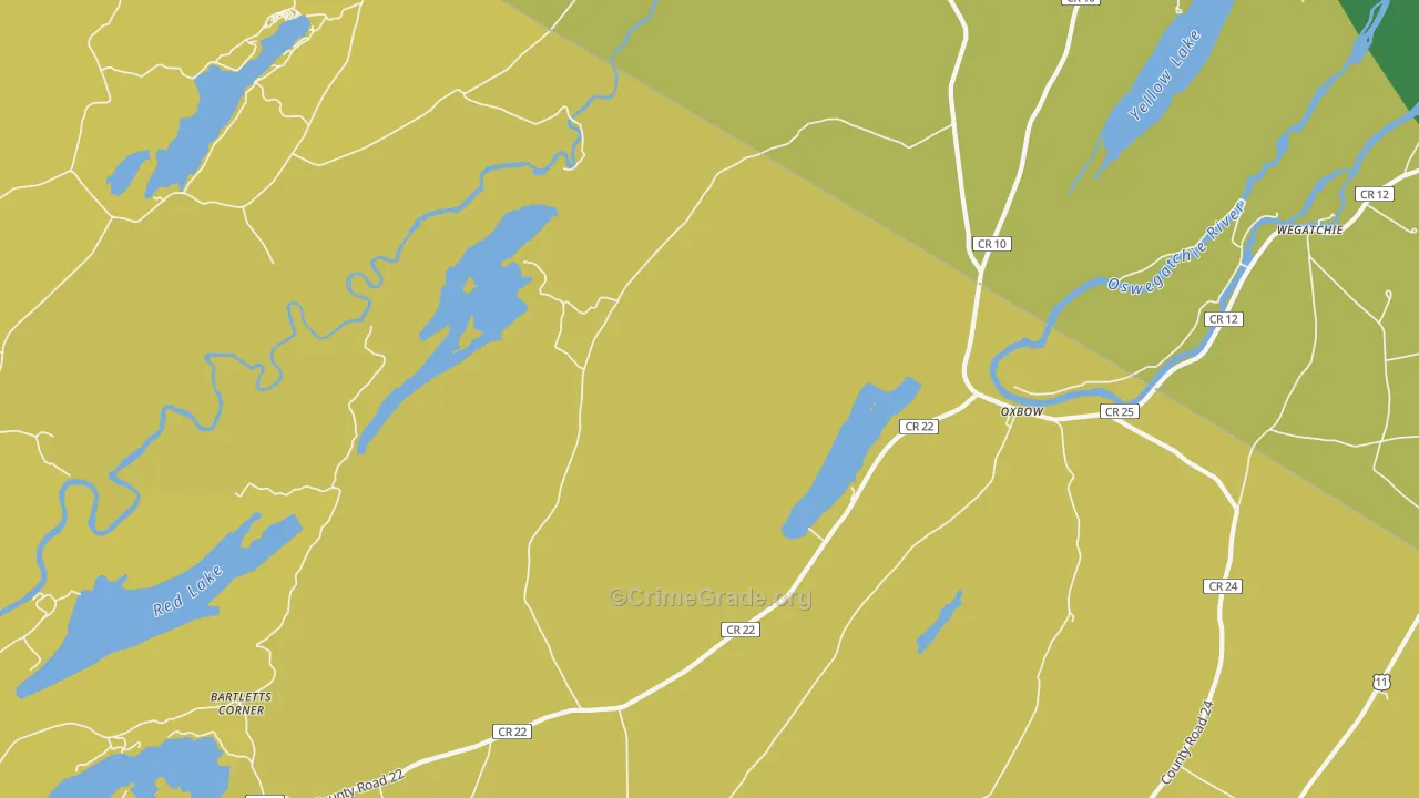 Oxbow, NY Map of Murder Rates