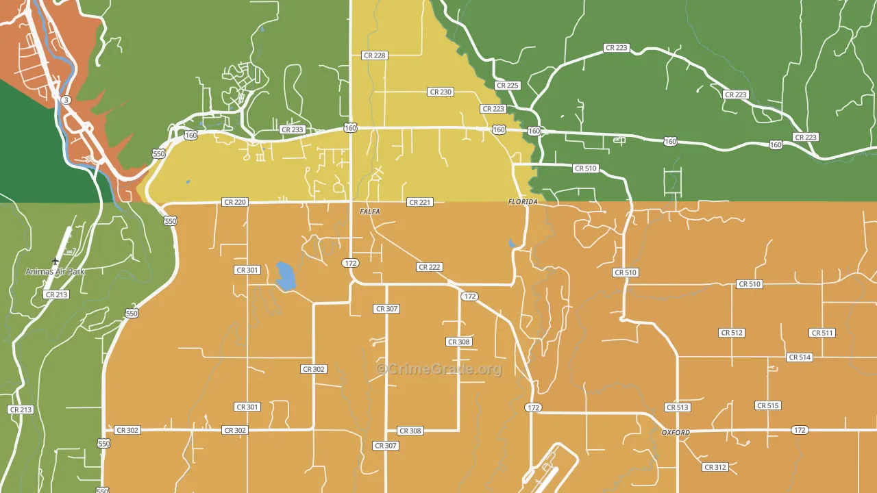 Oxford, CO Map of Murder Rates