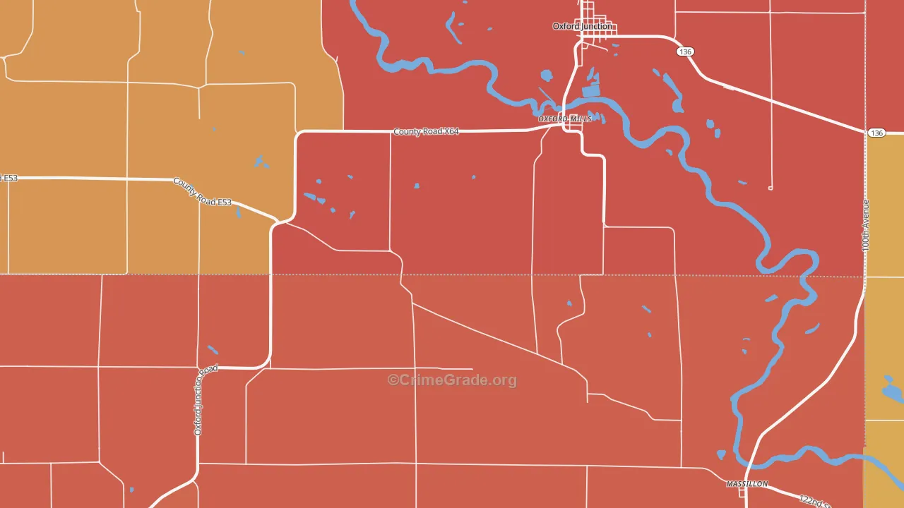 Oxford Mills, IA Map of Murder Rates
