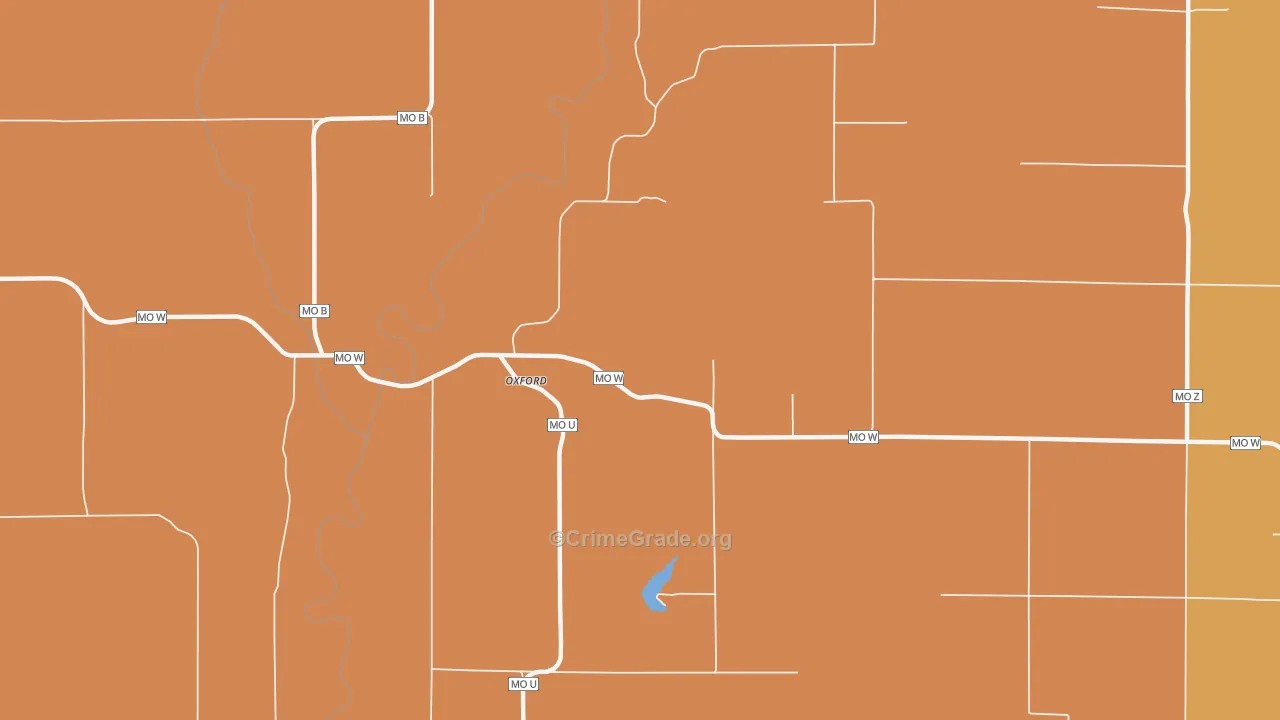 Oxford, MO Map of Murder Rates