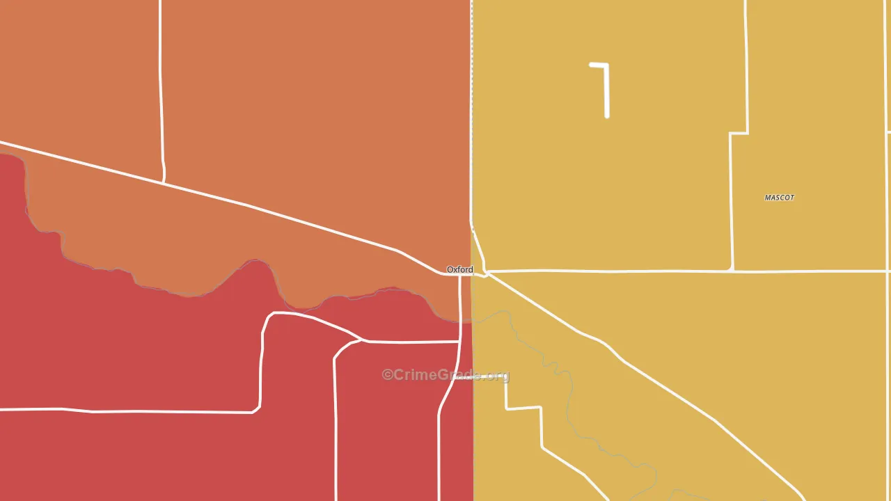 Oxford, NE Map of Murder Rates