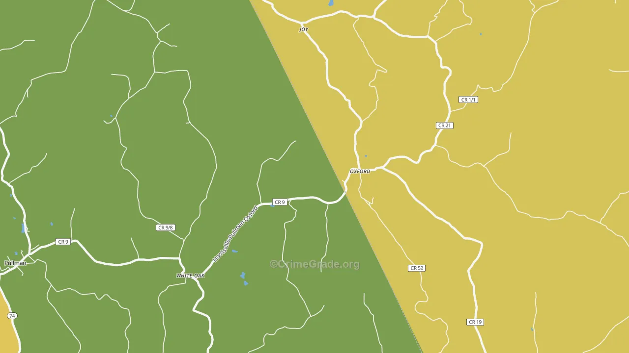 Oxford, WV Map of Murder Rates