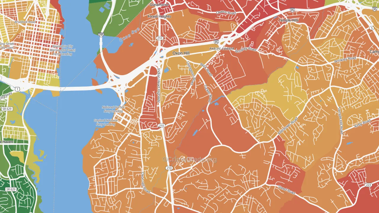Oxon Hill, MD Map of Murder Rates