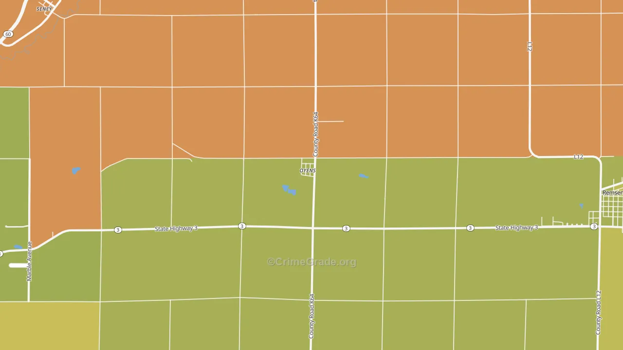Oyens, IA Map of Murder Rates