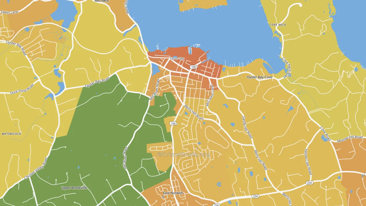 Oyster Bay, NY Map of Murder Rates