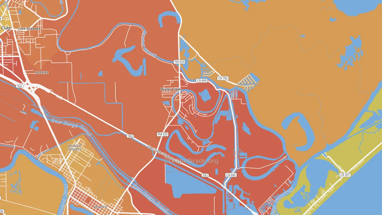 Oyster Creek, TX Map of Murder Rates