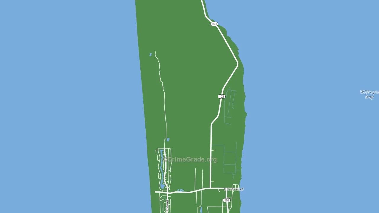 Oysterville, WA Map of Murder Rates
