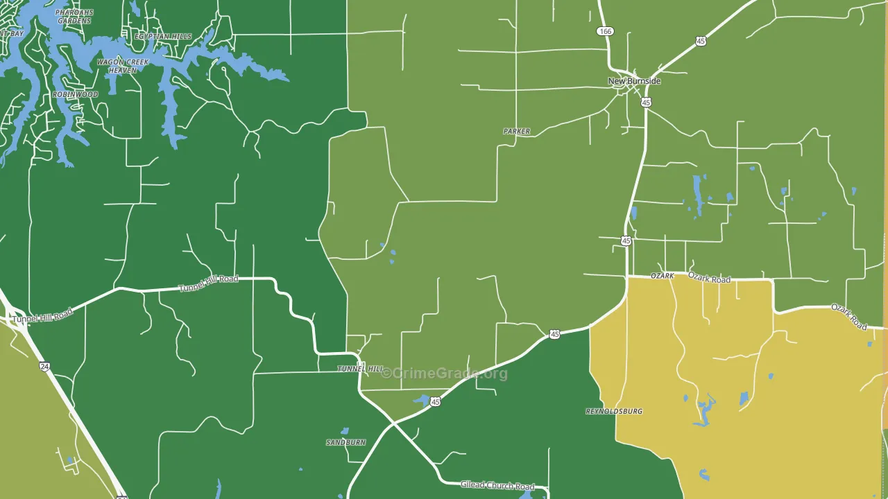 Ozark, IL Map of Murder Rates