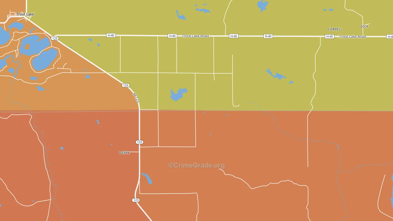 Ozark, MI Map of Murder Rates